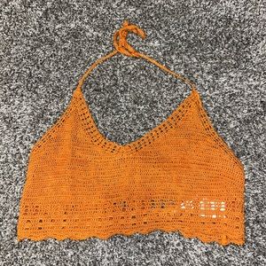 Orange halter top